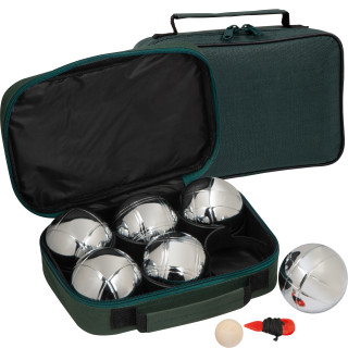 Boules Spiel mit 6 Metallkugeln, grün