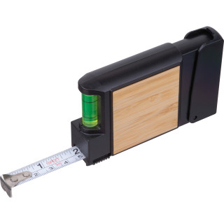 3 Meter Maßband mit Wasserwage Halifax, schwarz