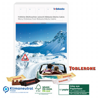 Adventskalender mit TOBLERONE, Klimaneutral, Inlay aus Papierfaser