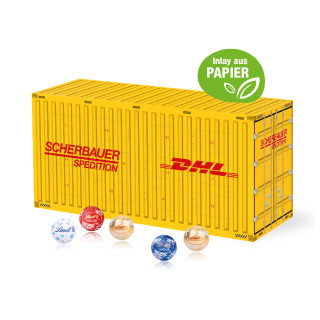3D Adventskalender "Container", Lindt Minis, Inlay aus Papier
