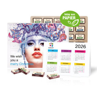 "2 in 1" Marken-Adventskalender, Sarotti mit Jahresplaner, Inlay aus Papier