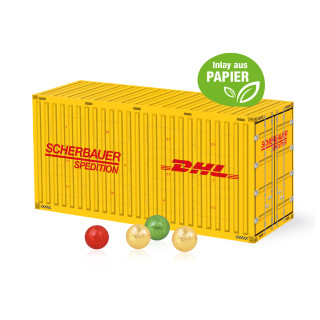 3D Adventskalender "Container", Fairtrade® Schokolade, Papier-Inlay