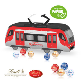 3D-Adventskalender "Bahn", Lindt Minis, Inlay aus Papier