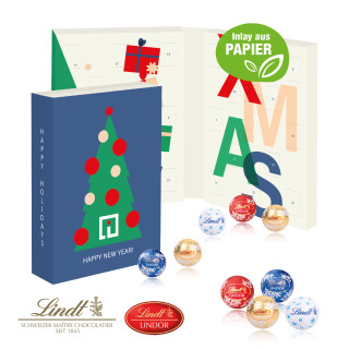 Adventskalender zum Aufklappen, Lindt Minis, Inlay aus Papier