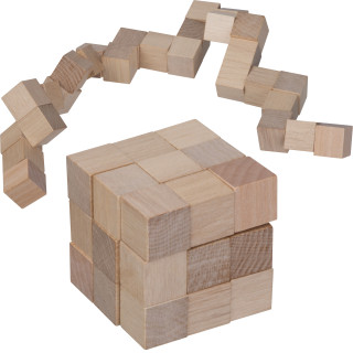 Würfelschlange aus Holz EMANUELE, beige