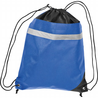 Non Woven Gymbag mit reflektierendem Streifen, blau