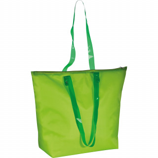 Kühl- und Strandtasche mit transparenten Henkeln, apfelgrün