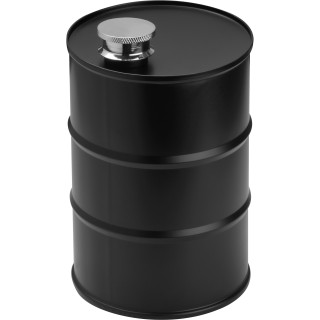 Flachmann Fass aus Edelstahl, 600ml, schwarz