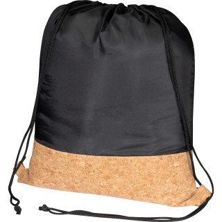 Gymbag aus Polyester mit Korkboden, schwarz
