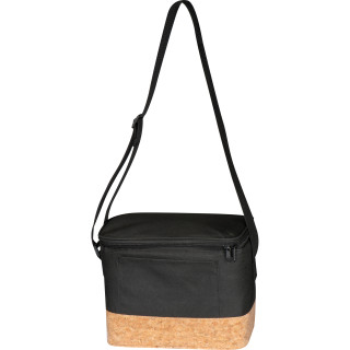 Kühltasche mit Korkboden und Trageriemen, schwarz