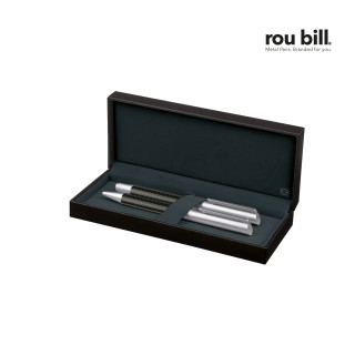 roubill Carbon Line Set (Drehkugelschreiber+ Füllhalter), silber