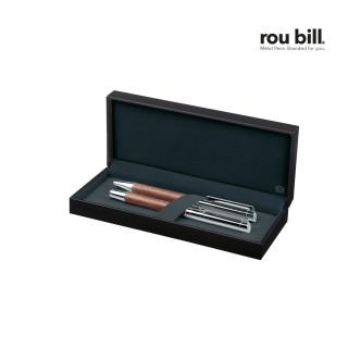 roubill Tizio Set (Drehkugelschreiber+ Rollerball), silber