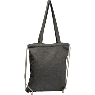 Gymbag aus recycelter Baumwolle, schwarz