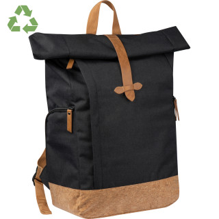 RPET Rucksack mit Korkboden DAGMAR, schwarz