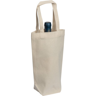 Geschenktasche aus Baumwolle für Flaschen, beige