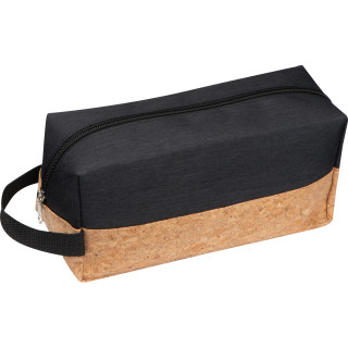Kosmetiktasche mit Korkboden KLEMENTYNA, schwarz
