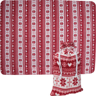 Weihnachtliche Kuscheldecke, rot