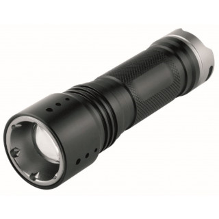 Metmaxx® LED MegaBeam Taschenlampe "PowerFocus5Watt", schwarz, silber