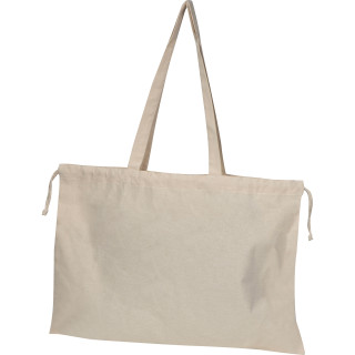 Bio Baumwolltasche mit Verschluss, beige