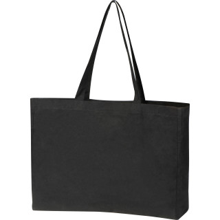 Shopper aus Bio Baumwolle mit Bodenfalte MARCELLO, schwarz