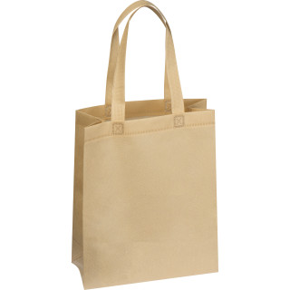Non Woven Tasche mit Bodenfalte, beige