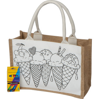 Jute Baumwolltasche zum Ausmalen ELISA, beige