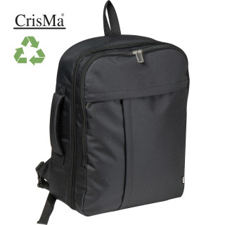 CrisMa Reiserucksack aus RPET, schwarz