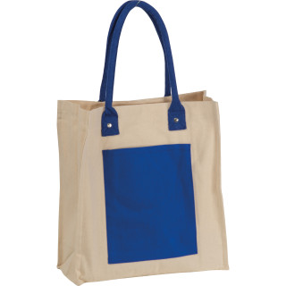Canvas Shopper mit langen Henkeln, blau