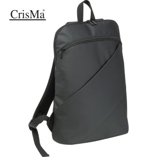 CrisMa Rucksack mit schrägem Reißverschluss TROY, schwarz