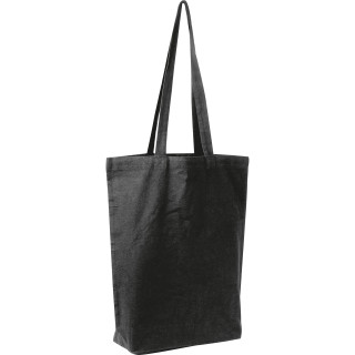 Fairtrade Baumwolltasche mit Bodenfalte PIOTR, schwarz