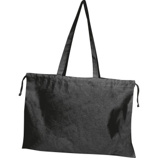 Bio Baumwolltasche mit Verschluss, schwarz