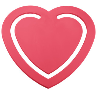 Zettelklammer "Herz" aus recyceltem Kunststoff, rot