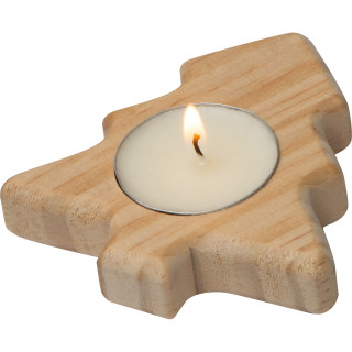 Teelichthalter aus Holz, beige