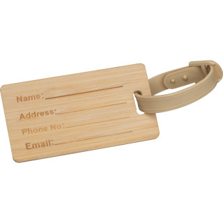 Kofferanhänger aus Bambus, beige