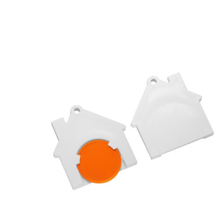 Chiphalter mit 1€-Chip "Haus", orange, weiß