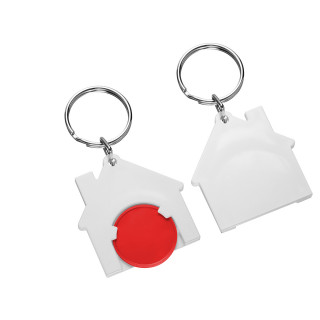 Chiphalter mit 1€-Chip "Haus", rot, weiß