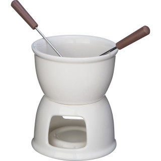 Schoko Fondue Set, weiss