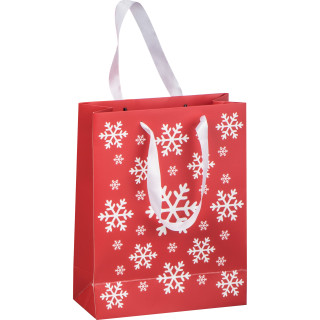 Weihnachtstasche aus Papier klein NATAN, rot