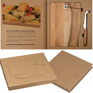 Holzbrett mit Käsemesser, braun