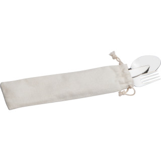 Besteckset in einem Baumwolltäschchen NIKODEM, beige