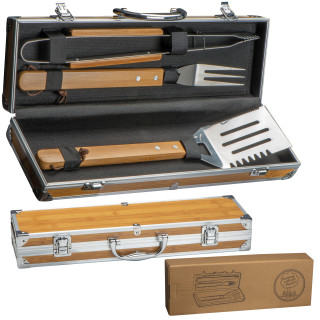 3 teiliges BBQ Besteck, beige