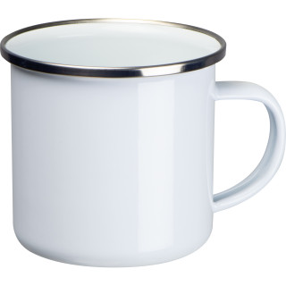 Sublimations Emaille Tasse LUCAS, weiss