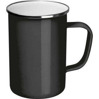 Emaille Tasse GENE, schwarz