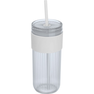 Becher mit Trinkhalm, 660ml SOLEDAD, weiss