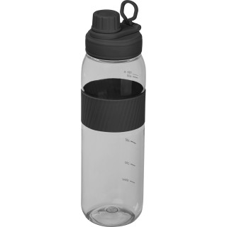 Tritan Trinkflasche mit Silikongriff LUCREZIA, schwarz