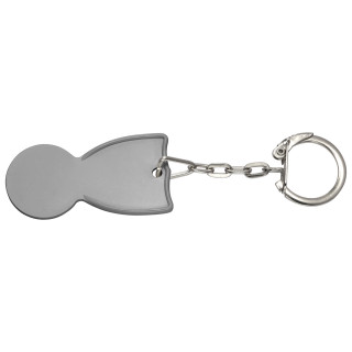 Einkaufswagenlöser mit Gliederkette aus recyceltem Kunststoff, grau