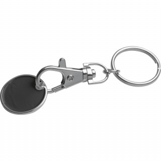 Schlüsselanhänger mit Einkaufschip, schwarz