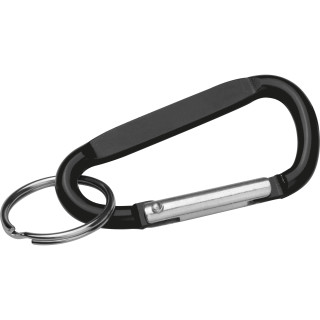 Schlüsselanhänger mit Karabinerhaken LEAH, schwarz