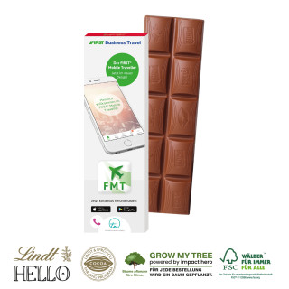 Werbeschuber mit Schokoladentafel Lindt „HELLO“
