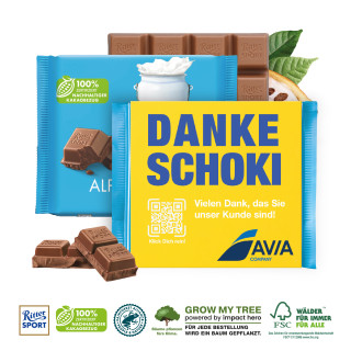 Werbebanderole mit Ritter Sport Schokoladentafel
